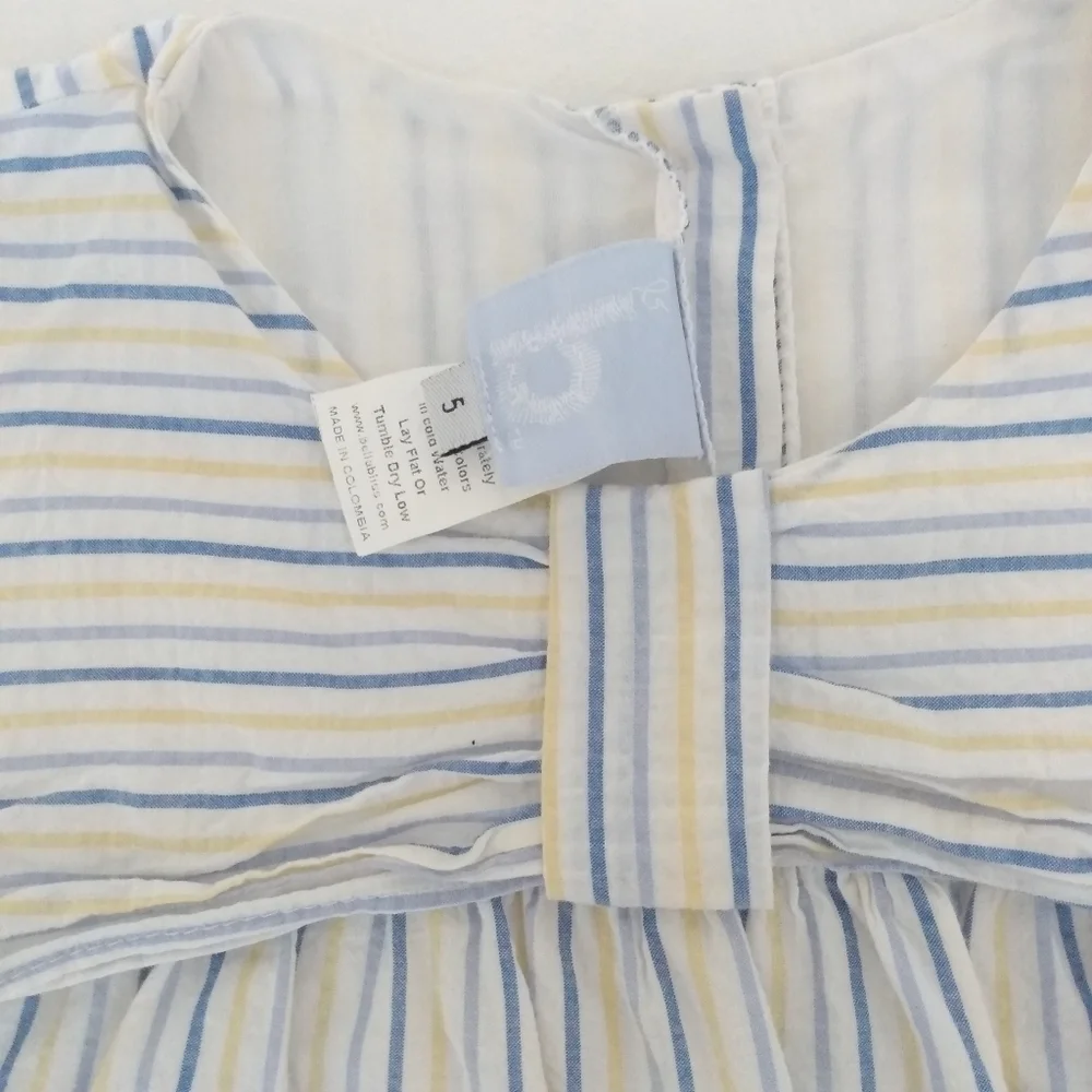 Bella Bliss Girls Striped Bow Cotton  Summer Dress 5